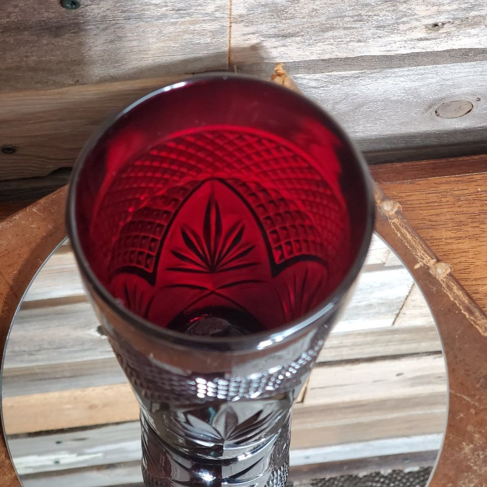 Luminarc  Cristal D'Arques Durand  "Antique Ruby"   Red Highball Tumbler